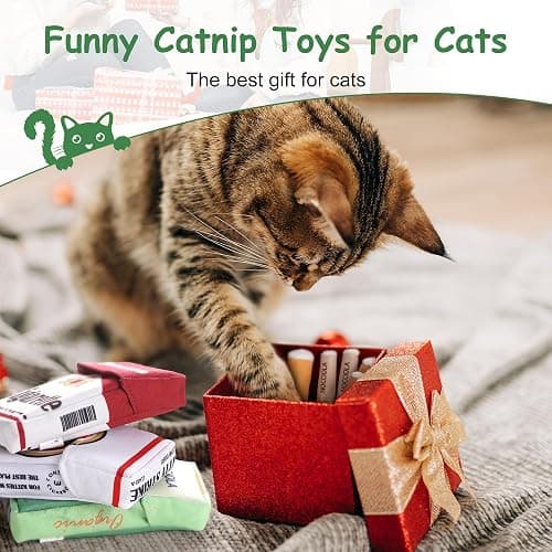 Nocciola 3 Pack Catnip Toys for Cats, Funny Cat Toys Filled with 100% Pure Organic Catnip, Safe Kitten Teething Chew and Kicker Toys, Stress Relieving Fun for Indoor Cats thumbnail 7
