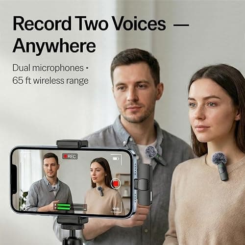Mini Mic Pro (Latest Model – #1 Microphone for iPhone & Android, Wireless Mini Microphone, Clear Voice, Noise Cancelling, Lavalier Mic for TikTok, YouTube & Interviews thumbnail 5