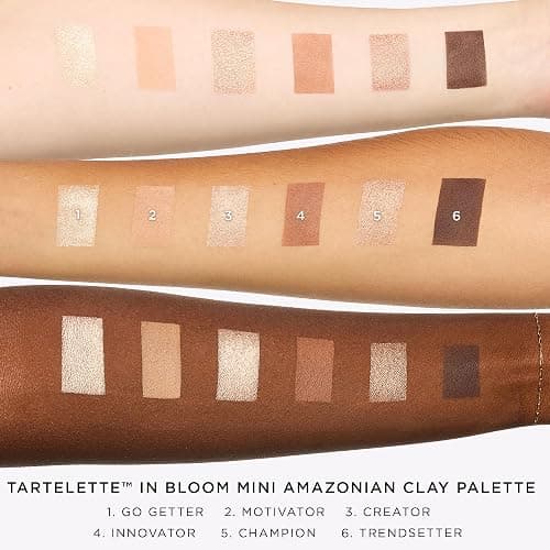 tarte tartelette in bloom mini Amazonian clay palette – Eyeshadow Palette with Shimmer & Matte Neutral Bronze Shades, Longwear Pigment, Blendable Lightweight Formula, Cruelty Free thumbnail 4