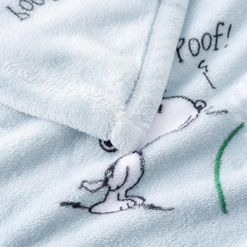Berkshire Blanket Peanuts® VelvetLoft® Cute Character Snoopy Plush Throw Blanket,Peanuts Snoopy Make A Wish Spring Blue,Throw 55 in x 70 in (Official Peanuts® Product) thumbnail 6
