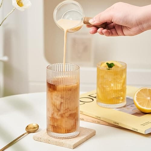 Eden & Willow Striped Highball Glasses | Durable and Stylish, Tumblers for Cocktails, Hot and Cold Drinks (Set of 6, 350ml) thumbnail 2