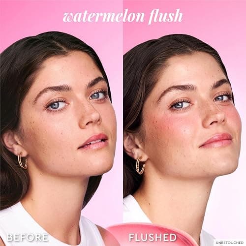 Glow Recipe Niacinamide Dewy Flush Tinted Liquid Blush Serum - Glowy Blush for Cheeks to Smooth, Hydrate & Brighten - Liquid Korean Makeup with Buildable Soft Pink Tint - Watermelon Flush (0.4 oz) thumbnail 4
