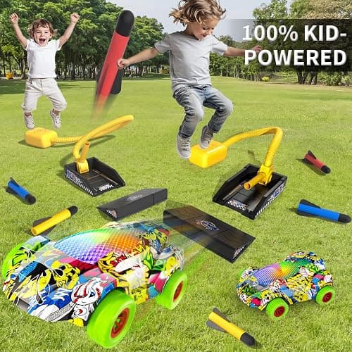 Beby Buty Indoor Outdoor Car Launcher Toys for Kids Boys, Rocket & Cars Launcher Toys Include 6 Foam Rockets & 2 Cars, Ideas 3 4 5 6 Years Boys Toys Birthday Gifts, Outdoor Toys for Kids Ages 3-5 4-8 thumbnail 4