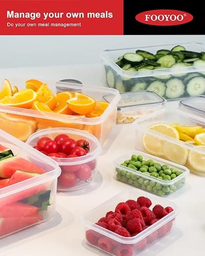 FOOYOO 56 Pcs Large Food Storage Containers Set with Lids, Airtight Plastic Containers for Pantry & Kitchen Organization, BPA-Free, Leak-Proof thumbnail 4