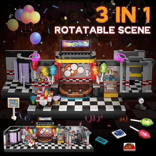 QEINIE Five Nights Security Breach Stage Building Blocks Toys, Classic Horror Game Stage Building Set, Home Decoration Great Birthday Present for Teens, Collectible Present for Game Fans (1388PCS) thumbnail 6