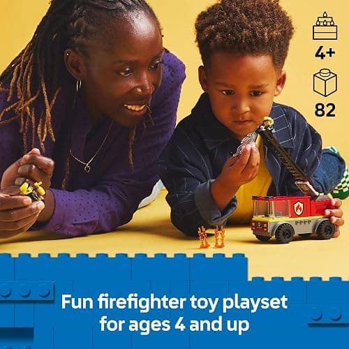 LEGO City Fire Ladder Truck Toddler Toy - Fire Truck Toy with 2 Firefighter Minifigures, Digital Guide for Boys and Girls, Ages 4+ - Learning, Educational Toy for Preschool - 60463 thumbnail 2