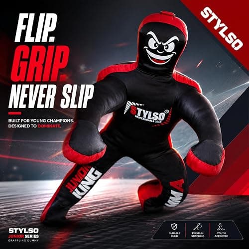 Unfilled Wrestling Dummy for Kids – Youth Grappling Dummy BJJ, MMA, Jiu Jitsu & Judo Training Partner – Durable Martial Arts Practice Buddy thumbnail 4