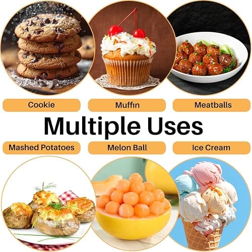 JUNADAEL J Cookie Scoop Set, Cookie Scoops for Baking Set of 3, Cookie Dough Scoop, 1 Tablespoon/ 2 Tablespoon/ 3 Tablespoon, Red/Black/Mint Handle, For Cookie Cupcake Muffin Ice Cream Truffles thumbnail 6