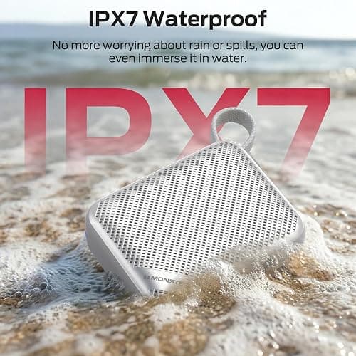 Monster S360 Portable Bluetooth Speaker, IPX7 Waterproof, Bluetooth 6.0, 20H Playtime, Powerful Stereo Sound, Support TF Card, Clear Hands-Free Calling Speaker for Home, Outdoors and Travel, Gray thumbnail 4