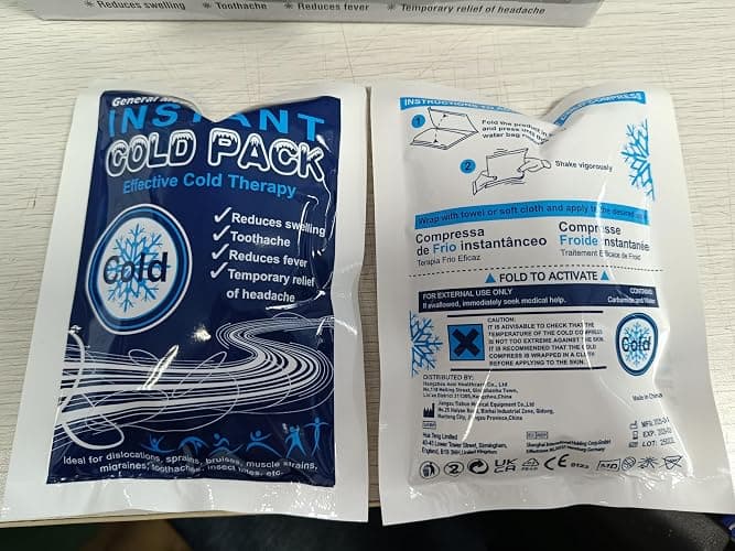 General Medi 4”x5.5” Instant Disposable Cold Ice Packs 8 Count, Cold Therapy for Pain Relief Swelling Sprains Toothache, Athletes Outdoor Emergency First Aid thumbnail 8