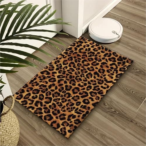 Kwlegh Leopard Bathroom Rug Brown Leopard Print Bath Rug Cheetah Skin Pattern Bath Mat 20X32 Inch Non Slip Absorbent Plush Doormat for Bathroom Entryway Living Room thumbnail 6