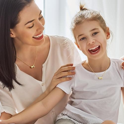 M MOOHAM Dainty Heart Initial Necklaces for Women Girls Gifts - 14K Gold Plated Tiny Heart Initial Necklace Jewelry Personalized Birthday Gifts for Women Teen Girls Trendy thumbnail 5