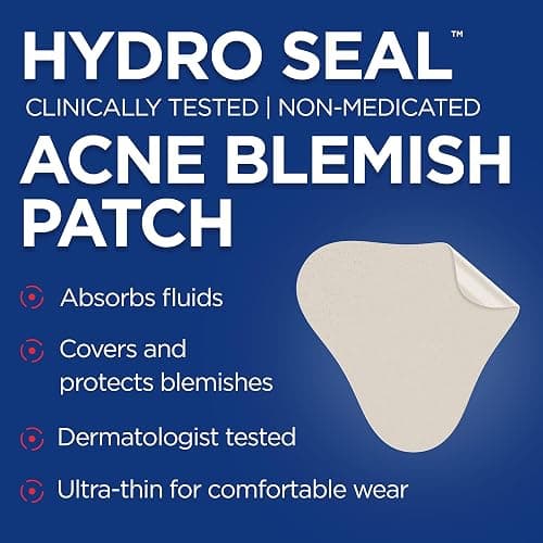 Band-Aid Brand Hydro Seal Acne Patches for Face, Non-Medicated Acne Blemish Patch Absorbs Fluids & Provides a Protective Healing Environment for Pimples, 7 Patches thumbnail 2