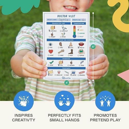 Tiny Expressions Pretend Play Notepads - 6-Pack Kids Play Pads | 40 Pages Each of Restaurant, Doctor, Boarding Pass, Report Card, Nature Walk & Soda Shop for Imaginative Role Play thumbnail 3
