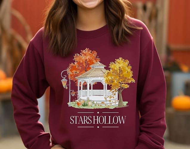 Stars Hollow Sweatshirt, Cozy Fall Season Long Sleeve Sweater for Gilmore Girls Lovers, Ideal for Enjoying Coffee thumbnail 6