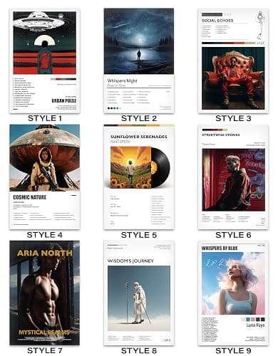 Aozomo Custom Album Cover Poster - Personalized Wall Art Print for Home Decor, Unique Gift Idea for Family & Friends, Customizable Music Album Artwork thumbnail 3