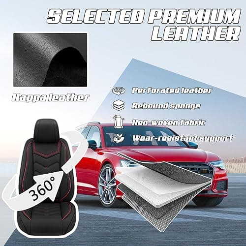 ACDY Car Seat Covers Fit for Ford F-150/F-250/F-350 2009-2026, Stylish Sport Seat Cover, Waterproof Wear-Resistant Premium Car Seat Cover，Ford F-150 2025 Seat Covers. (2 Pcs Front/Black) thumbnail 3