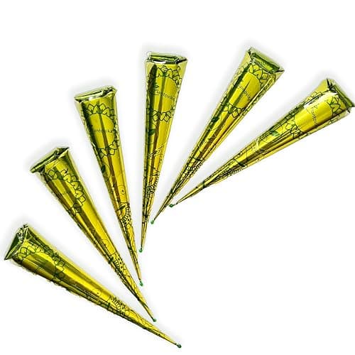 Plantovika Henna Cones Made from 100% Natural Leaves | Fresh Ready-to-Use Pre-Filled Paste, Henna Tube | Dark Reddish Brown | No Additives | Long Lasting Color | Pack of 6 - Image 1