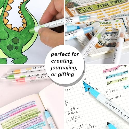 HANKU Pastel Highlighters Set, 24 Unique Retro Colors, Highlighters Assorted Colors, Quick Dry Dual tip and Fine Tip No Bleed Highlighter Markers for Bible Journals Planners Books Notes thumbnail 5