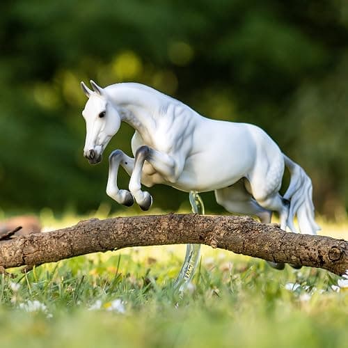 Breyer Horses Traditional Series Get Rowdy | USEF High Performance Horse of The Year 2019 & 2020 | Horse Toy Model | 14" x 11" | 1:9 Scale | Model #1862, White thumbnail 4