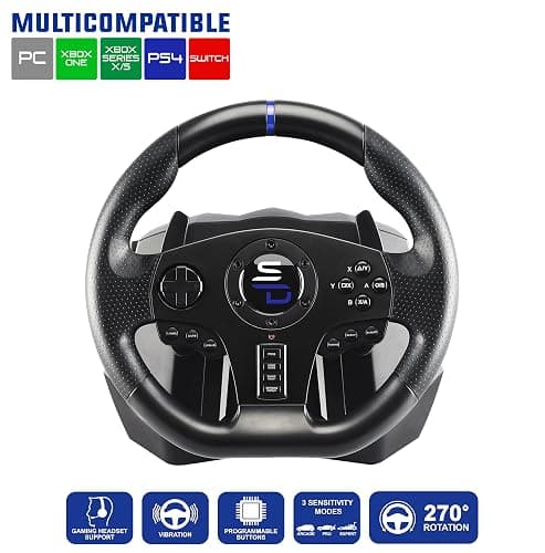 Subsonic Superdrive - SV750 Drive pro sport steering wheel with pedals, paddles shifter and vibration - Xbox Serie X/S, PS4, Xbox One, Switch, PC (programmable for all games) (Xbox Series X/) thumbnail 2