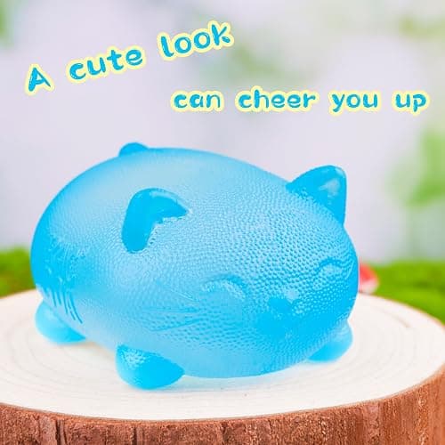 Stress Cat Toy, Sensory Fidget Toy, Sugar Filled Squishy Toys for Kids Stress Relief - High Density Squeeze Balls for Students Calming - Ultra-Soft Decompression Venting Toys thumbnail 4