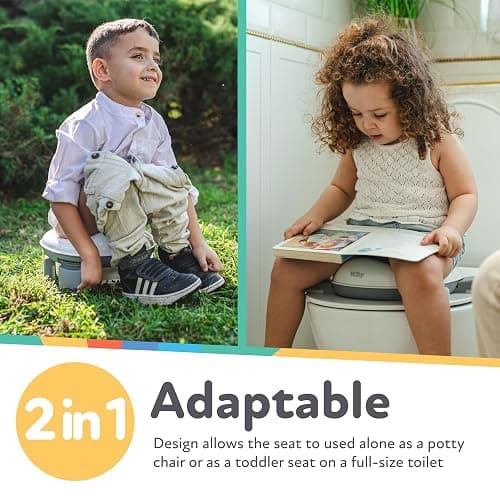 Nuby On-The-Go Portable Potty Seat - Travel Toilet Seat for Boys and Girls 18+ Months - Includes Storage Bag and Disposable Potty Liners - Toddler Travel Essentials - Toddler Potty Training Toilet thumbnail 3