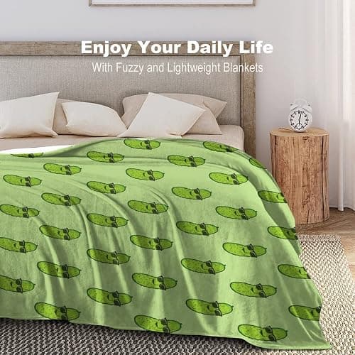 Pickle Blanket for Girls - 60x80 Inches Twin Size - Soft Fuzzy Plush Throws Gift - Green Funny Throw Blanket for Bed, Couch, Living Room thumbnail 7