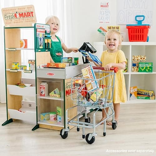 Melissa & Doug Fresh Mart Companion Set, Grocery Store Pretend Play Toys, Toy Kitchen Accessories & Play Food, Preschool Learning Toys for Girls & Boys 3+ thumbnail 2