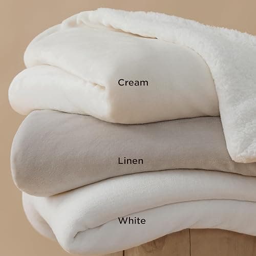 Bedsure GentleSoft Sherpa Fleece Throw Blanket Twin Size for Couch - Thick and Warm Throw for Women and Men, Soft Fuzzy Plush Twin Blanket for Winter, Linen, 60x80 Inches thumbnail 6