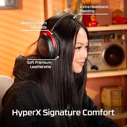 HyperX Cloud III S – Wireless Gaming Headset for Multi-Platform, 2.4GHz, Bluetooth, Battery Life up to 120 Hours 2.4GHz / 200 Hours Bluetooth, 53mm Angled Drivers, Detachable Mic – Black thumbnail 5