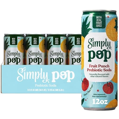 Simply POP Prebiotic Soda Fruit Punch Cans, 12 fl oz, 12 Pack - Image 1