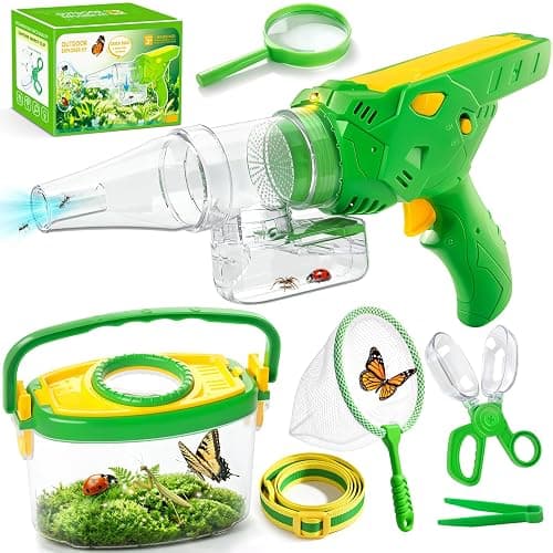 Bug Catcher for Kids 3-12, Bug Vacuum Bugs Catching Release Kit, Magnifying | Glass Bug Collector Butterfly Net Bugs Grabber Insect Catcher Tweezers, SOLIEHOO Boys Outside Explorer Toys Birthday Gift - Image 1