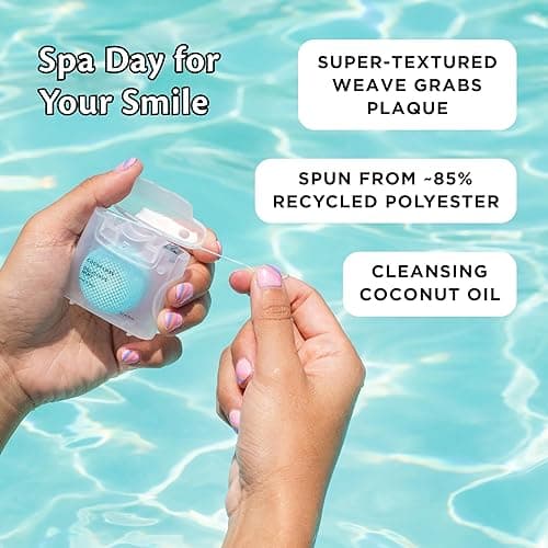 Cocofloss Woven Dental Floss, Dentist-Designed Oral Care, Mint, Waxed, Expanding, Vegan, Kid-Friendly String Floss with Coconut Oil, 3 Spools (33 yd Each) thumbnail 4