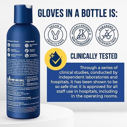 Gloves In A Bottle Shielding Lotion – Long-Lasting Barrier Moisturizer for Dry, Cracked Hands & Sensitive Skin | Non-Greasy, Fragrance Free Lotion | Safe for Men, Women & Babies 6 Months+ | 8 oz thumbnail 7