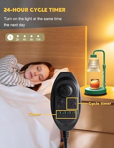 GODONLIF Candle Warmer Lamp with Timer Dimmable, Adjustable Height, House Warming Gifts New Home Room Decor, Birthday Gifts for Women Mom, Wax Warmer Lamp for Jar Candles with 2 Bulbs thumbnail 5