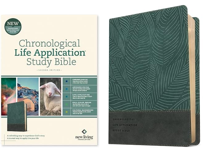 NLT Chronological Life Application Study Bible, Second Edition (LeatherLike, Palm Forest Teal) - Image 1