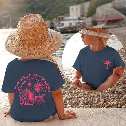 QISSYILY Girls Palm Tree Graphic Tees Beach Hawaiian Cotton T Shirts Tropical Ocean Vibes Outfits Cute Preppy Vacation Tops thumbnail 5