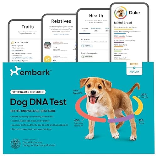 Embark Breed & Health Kit - Dog DNA Testing Kit - Discover Breed, Ancestry, Relative Finder, Genetic Health, Traits, Allergy Risk Scores - Image 1