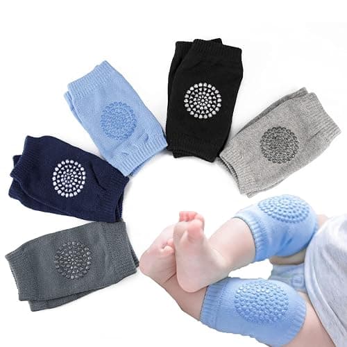 Little World Baby knee Pads for Crawling - 5 Pack Anti Slip Unisex Baby Knee Protectors - Toddler Knee Pads Gift Idea for Baby - Image 1