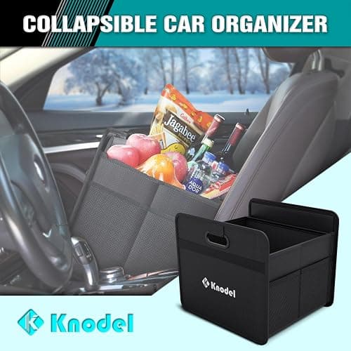 K KNODEL Car Trunk Organizer, Foldable Organizer for Car, Automotive Consoles & Organizers, Storage with Reinforced Handles (Small, Black) thumbnail 4