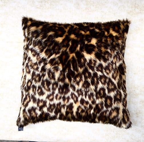 Leopard Faux Fur Cushion Cover ~ Handmade - Image 1