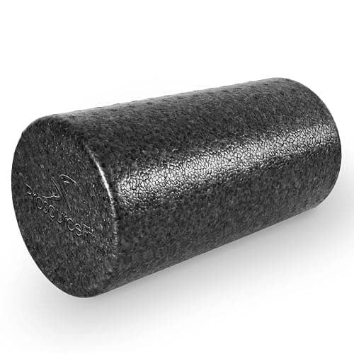 ProsourceFit High Density Foam Rollers 12 - inches long, Firm Full Body Athletic Massage Tool for Back Stretching, Yoga, Pilates, Post Workout Muscle Recuperation, Black - Image 1