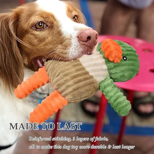 LECHONG 5 Pack Tough Dog Toys Stuffed Squeaky Dog Toys Assortment Plush Animal Dog Toy Value Bundle Puppy Pet Dog Toys for Small Medium Large Dogs thumbnail 7