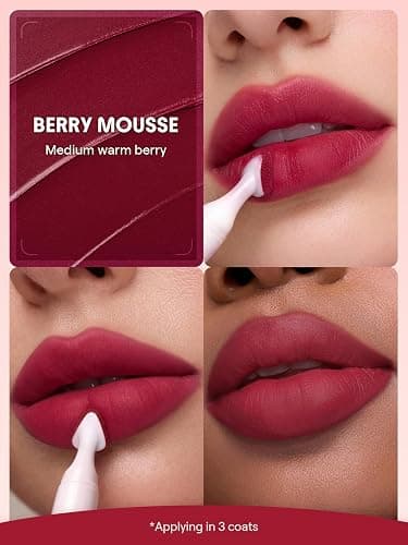 SHEGLAM Marshmallow Puff Lip Blur Pen Matte Lipstick for Long-lasting Hydrating Lip Makeup-331 Berry Mousse thumbnail 2