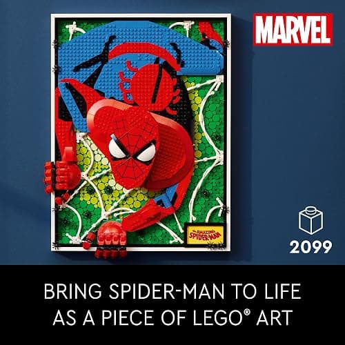 LEGO Art The Amazing Spider-Man 31209 Build & Display Home Decor Wall Art Kit, Nostalgic Super Hero Gift for Adults or Back to School Gift for Teen Spider-Man Fans thumbnail 2