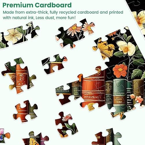500 Piece Puzzle for Adults | Vintage Wildflowers Books Puzzle | Recycled Cardboard Plant Flowers Jigsaw Puzzle 500 Pieces | Challenging Game Home Decor Birthday Party Gift Toy for Adults Kids Seniors thumbnail 3