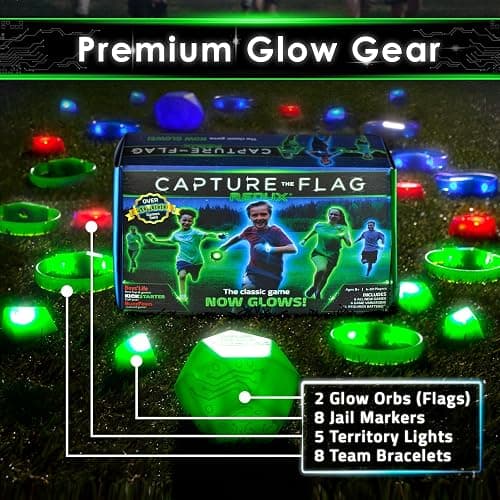 Redux: The Original Glow in The Dark Capture The Flag Game | Ages 8+ | Outdoor Games for Kids and Teens | Glow in the Dark Games | Sports Gifts for Boys | Alternative to Laser Tag Guns & Flag Football thumbnail 3