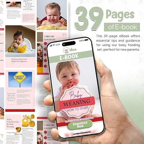 O'doe™ Baby Weaning Set – 15 Pcs Silicone Baby Feeding Set with Suction Plate, Bowl, Bib, Sippy Cup, Fruit Feeder & Freezer Tray – Baby Plates and Bowls Set for 3M+ | BPA-Free Baby Dishes & Utensils thumbnail 7