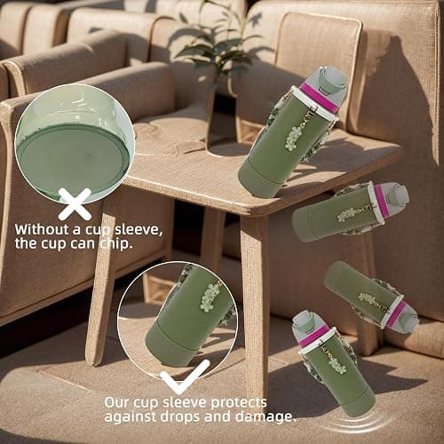 Silicone Boot Set for Owala Water Bottle 24 oz, 32 oz, 40 oz - Includes Anti-Slip Sleeve & Water Bottle Handle Strap, Perfect Owala Accessories, Fits Owala Tumbler, Owala FreeSip, Owala Candy Coated thumbnail 4